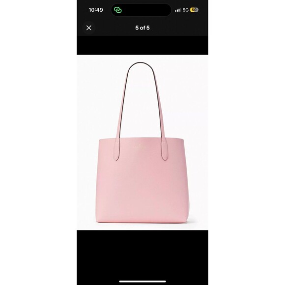 New Kate Spade Ava Reversible Tote with Pouch Double Faced Leather Deep Berry - Picture 5 of 5